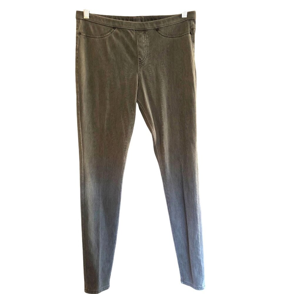 Olive Green Cotton Polyester Blend Womens Pants With Dual Back Pockets Size M